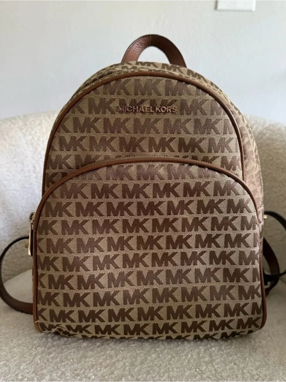 Michael Kors Tan/Brown MK Logo Backpack